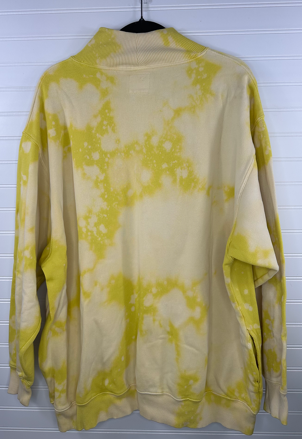 back view, no graphic, just bleach splatter 