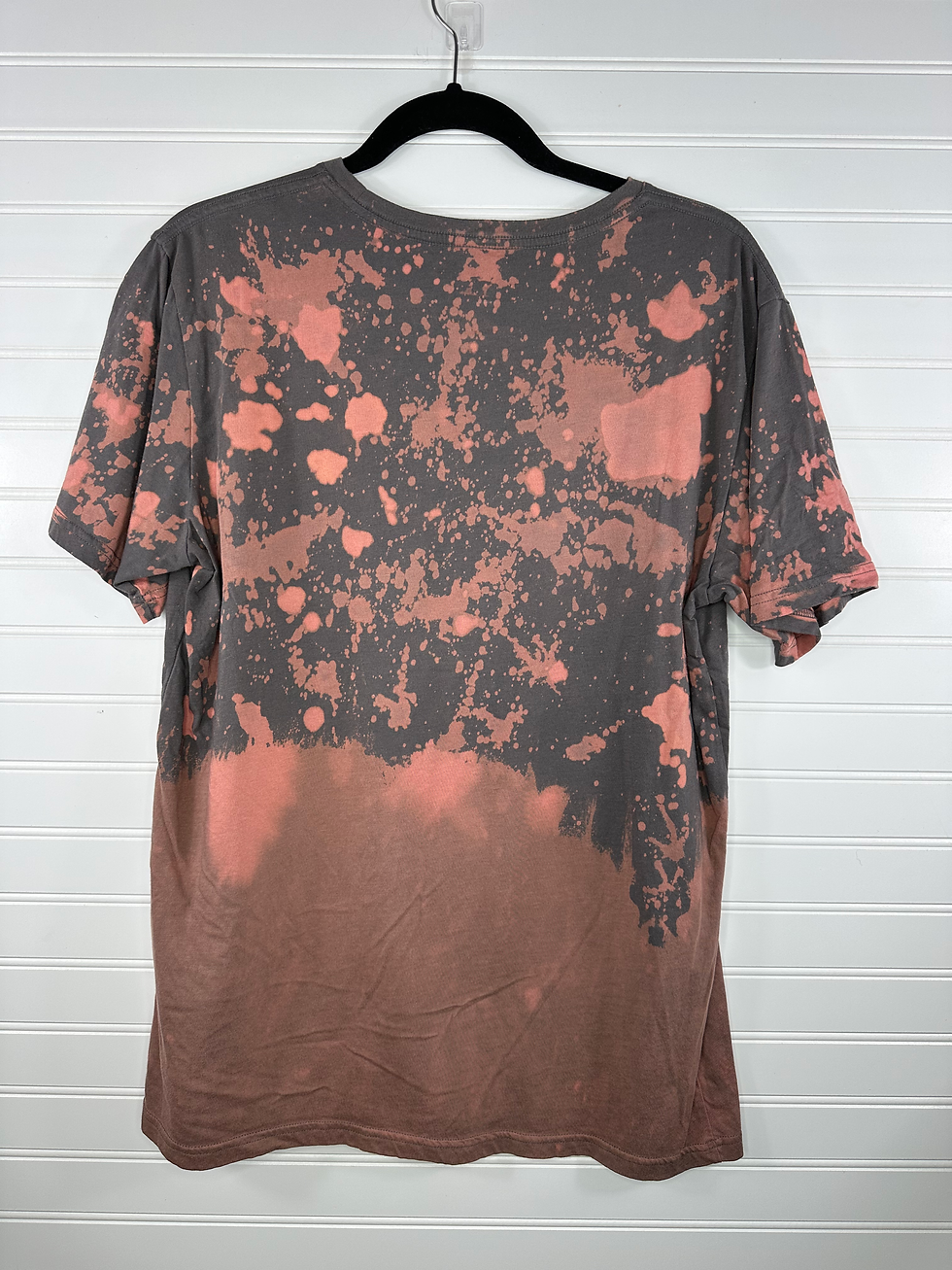 back view, no graphic, just bleach splatter 