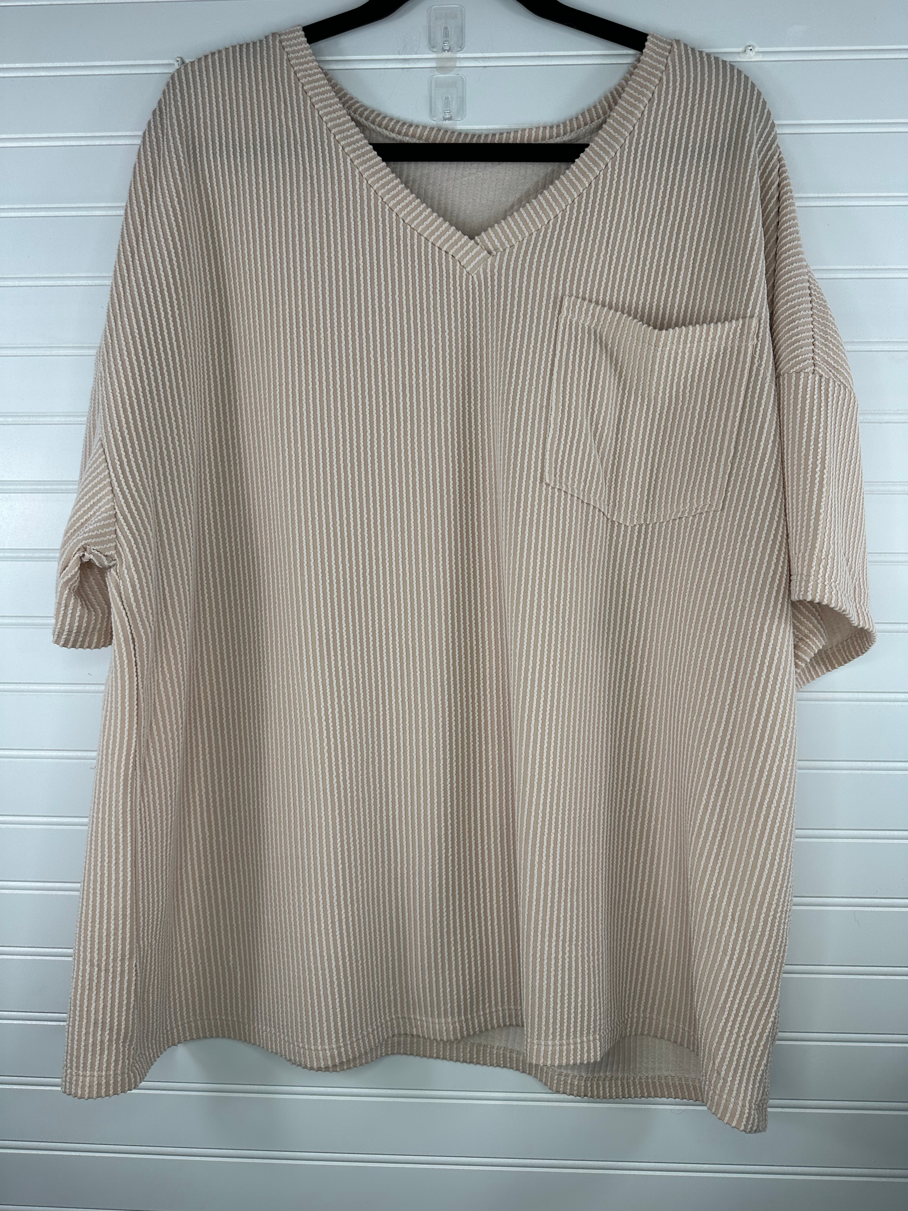 2XL Textured Knit V-Neck