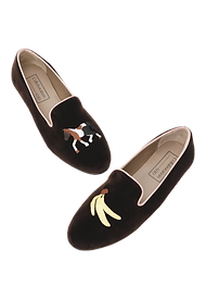 Leila Lallili Velvet Slipper Samt Schuh braun