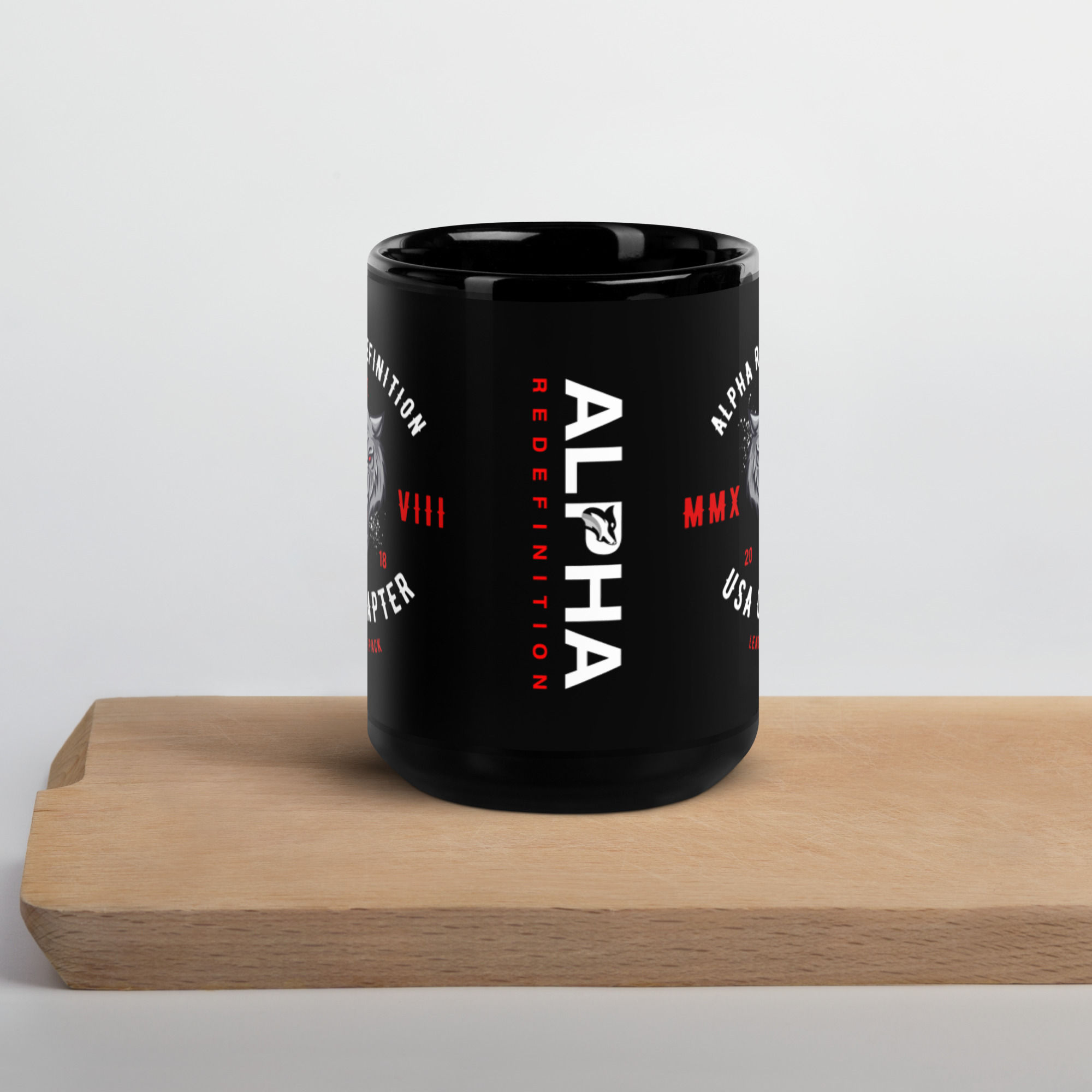 USA Chapter Wolfpack Brotherhood Black mug