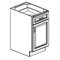 18-in W x 34.5-in H x 24-in D Single Door Single Drawer Base - B18 - Oxford - Right hinge