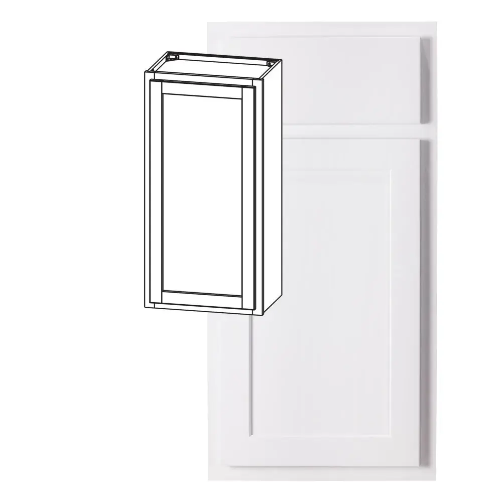 9-in W x 36-in H x 12-in D Wall Cabinet - Nantucket - Polar White - Assembled - Left