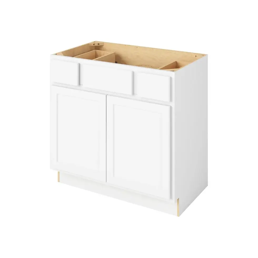36-in W x 35-in H x 21-in D 2-Drawer Combo Vanity Cabinet - Nantucket - Polar White - Assembled