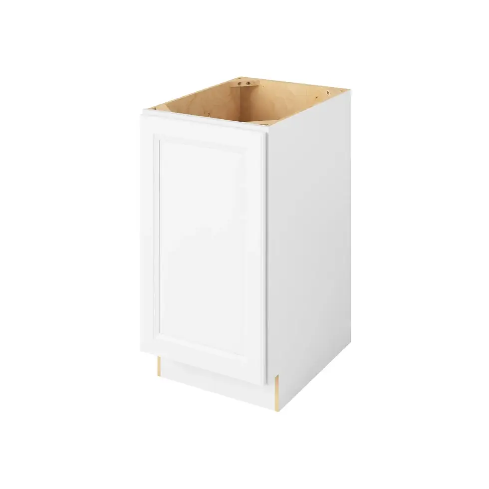 18-in W x 35-in H x 24-in D Full Height Door Base Cabinet - St. Croix - Polar White - Assembled