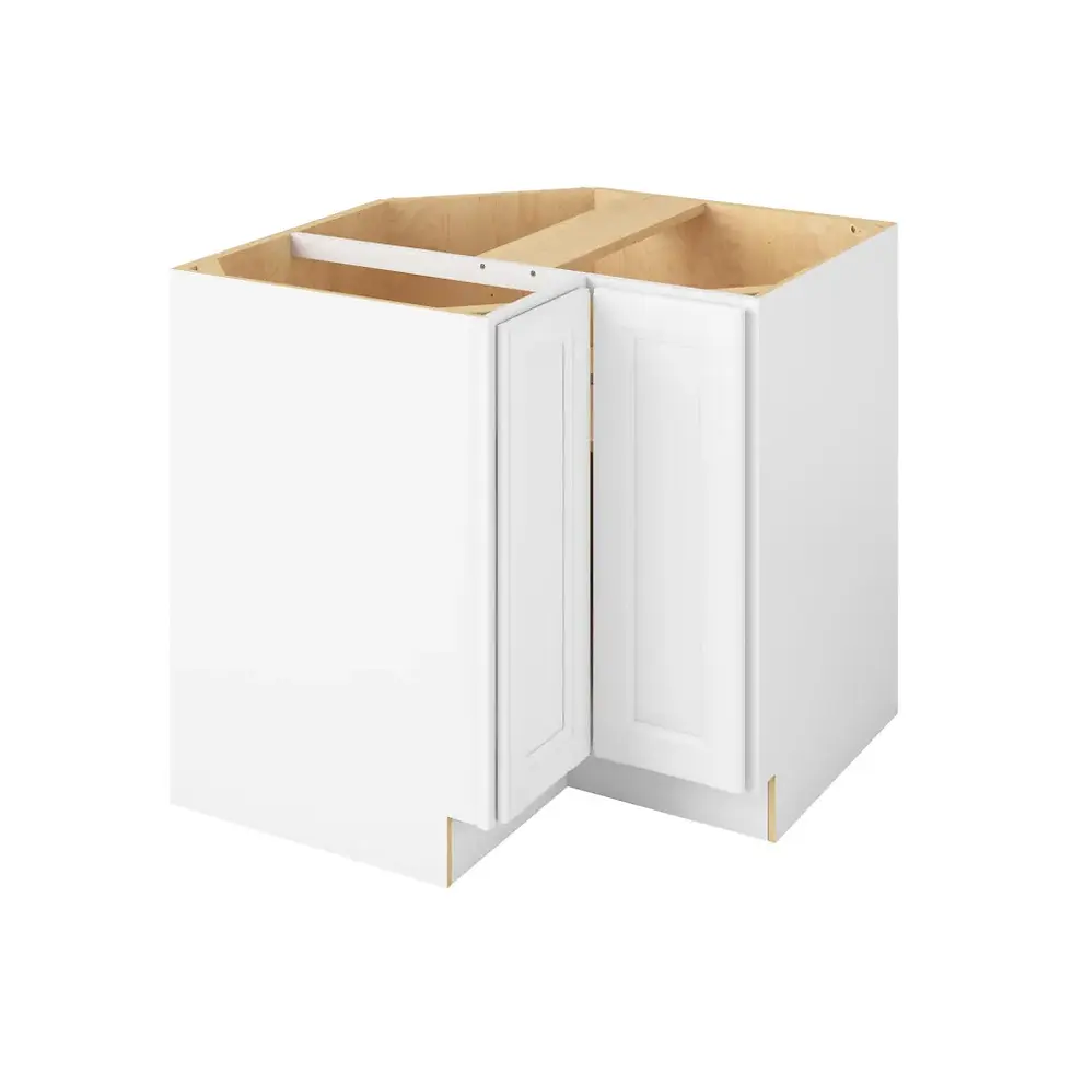 Thumbnail: 36-in W x 35-in H x 24-in D Corner Base Cabinet - St. Croix - Polar White - Assembled / Quick Build shared image