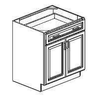 30-in W x 34.5-in H x 24-in D Double Door Single Drawer Base - B30S - Oxford