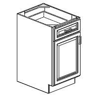 18W x 34.5H x 24D 1-Door 1-Drawer One Rollout Shelf Base Kit - B181RS - Edgeline - Left hinge