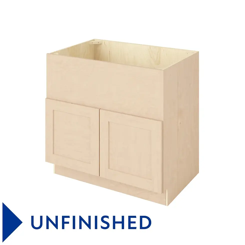 Thumbnail: 36-in W x 35-in H x 21-in D Farm Sink Base Cabinet - Monterey - Unfinished - Assembled / Quick Build shared image