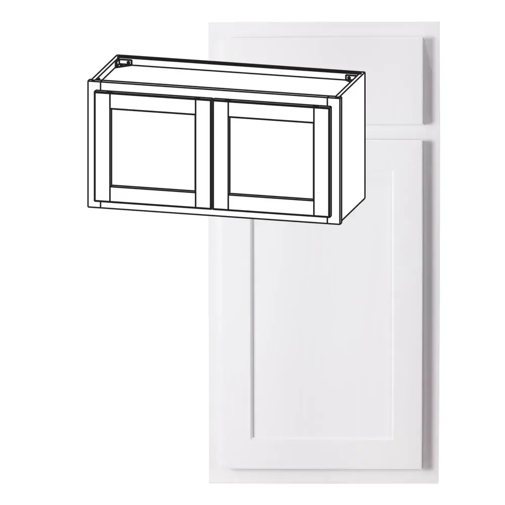 30-in W x 15-in H x 12-in D Wall Cabinet - Nantucket - Polar White - Assembled