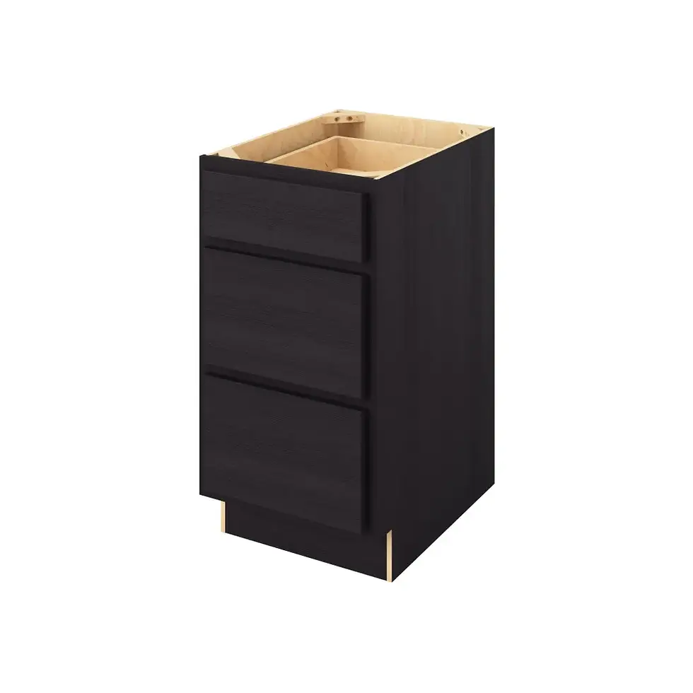 Thumbnail: 18-in W x 35-in H x 24-in D 3-Drawer Base Cabinet - Nantucket - Espresso - Assembled