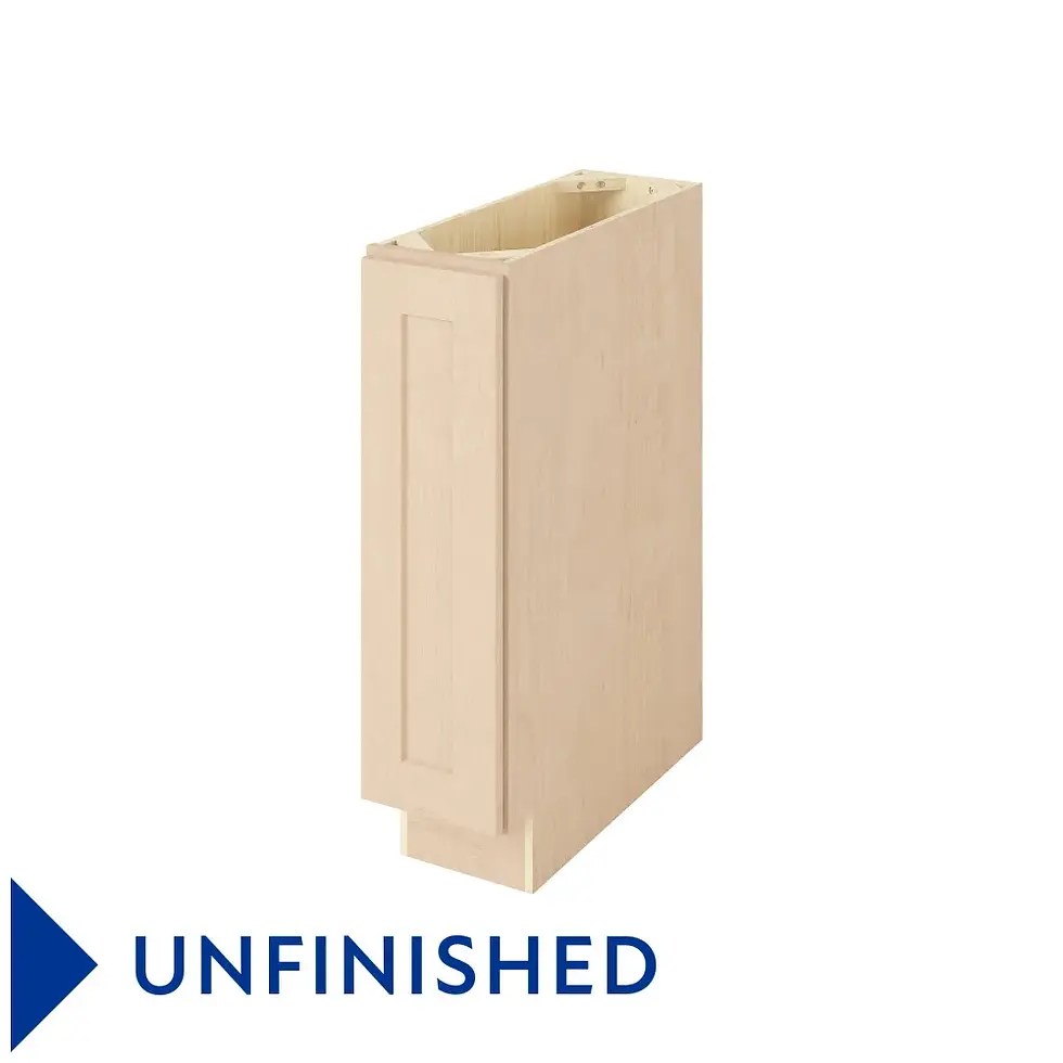 Thumbnail: 9-in W x 35-in H x 24-in D Full Height Door Base Cabinet - Monterey - Unfinished - Assembled / Quick Build shared image