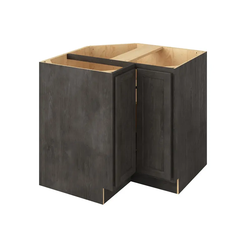 Thumbnail: 36-in W x 35-in H x 24-in D Corner Base Cabinet - Nantucket - Slate - Assembled
