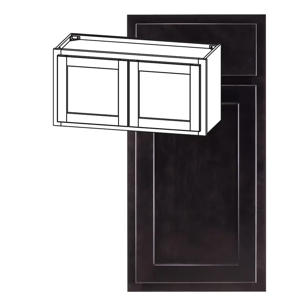 Thumbnail: 30-in W x 15-in H x 12-in D Wall Cabinet - Nantucket - Espresso - Assembled