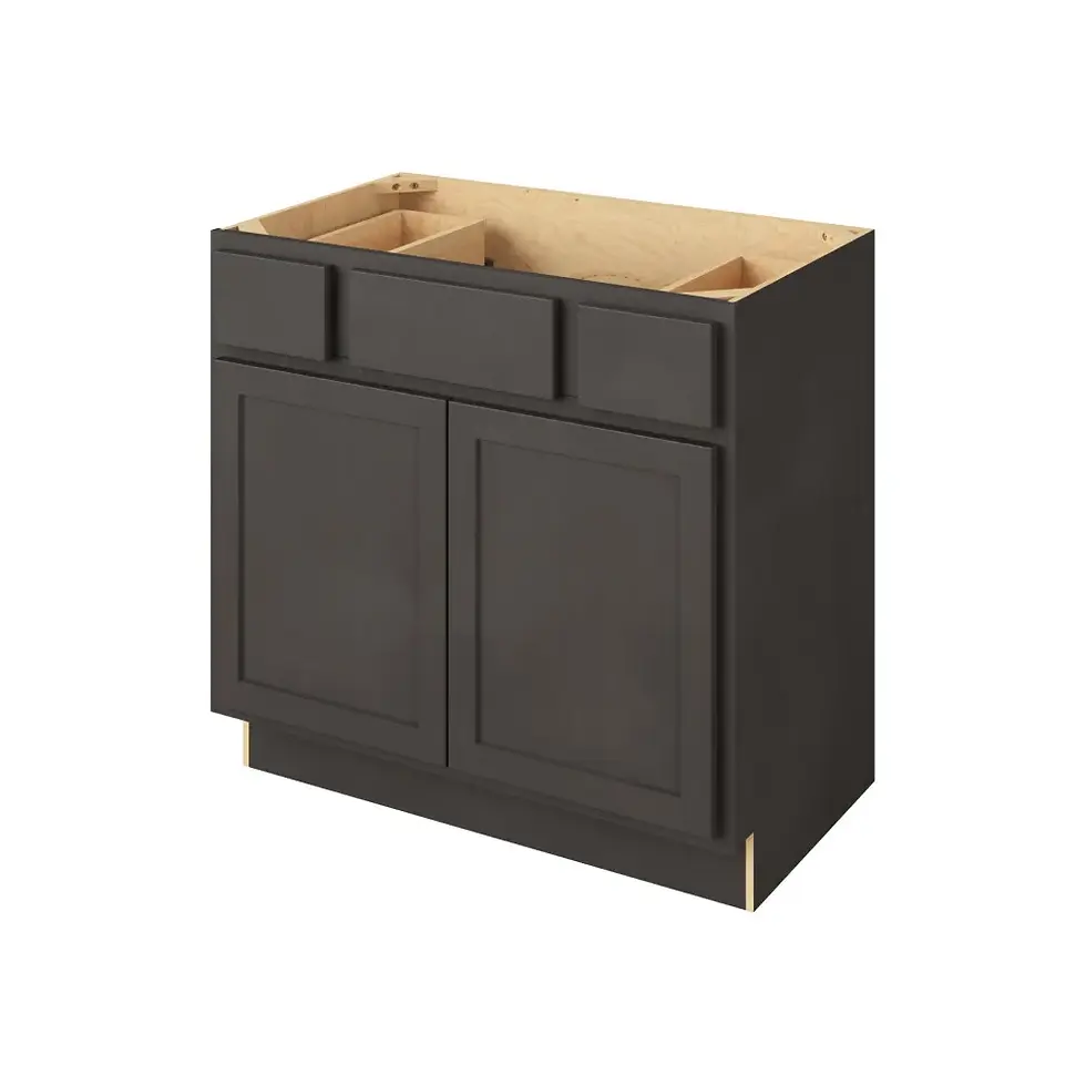 Thumbnail: 36-in W x 35-in H x 21-in D 2-Drawer Combo Vanity Cabinet - Nantucket - Slate - Assembled