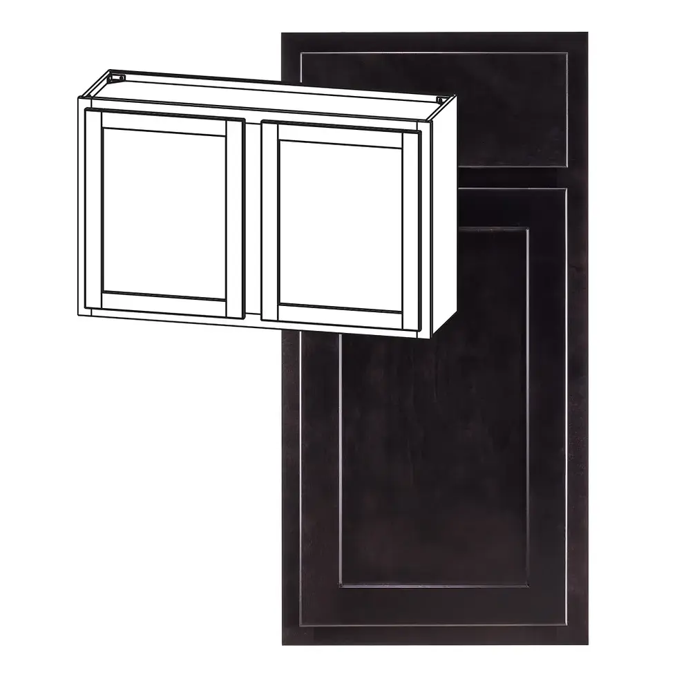 Thumbnail: 33-in W x 24-in H x 12-in D Wall Cabinet - Nantucket - Espresso - Assembled