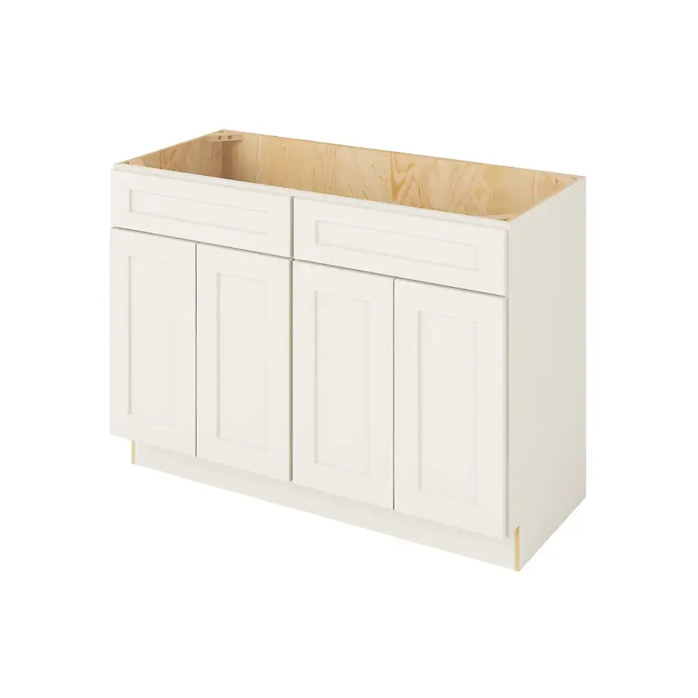 Thumbnail: 48-in W x 35-in H x 21-in D Sink Base Cabinet - Monterey - Shell White - Assembled / Quick Build shared image
