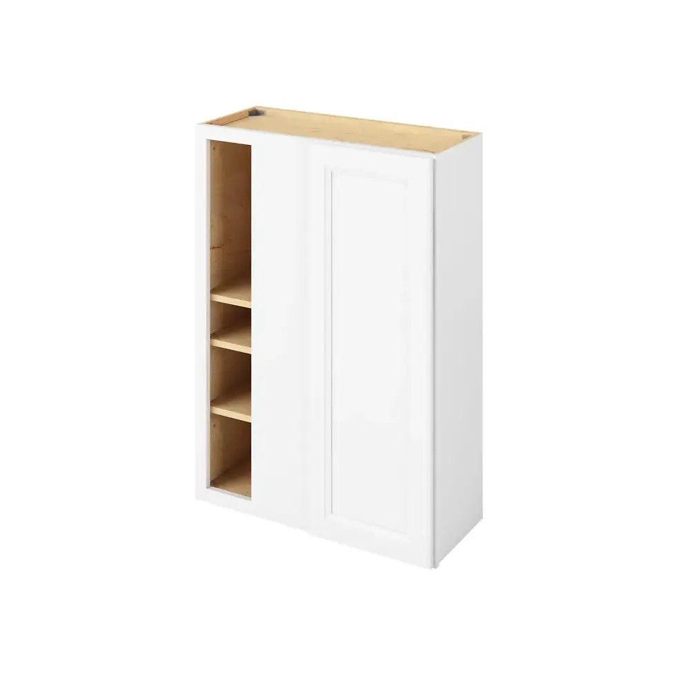 30-42-in W x 42-in H x 12-in D Blind Corner Wall Cabinet - St. Croix - Polar White - Assembled - Left