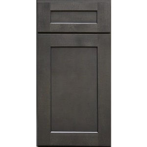 Thumbnail: 18W x 34.5H x 24D 1-Door 1-Drawer w/ Trash Pullout (Two Bins) - B18TCPO - Shaker - Cinder finish