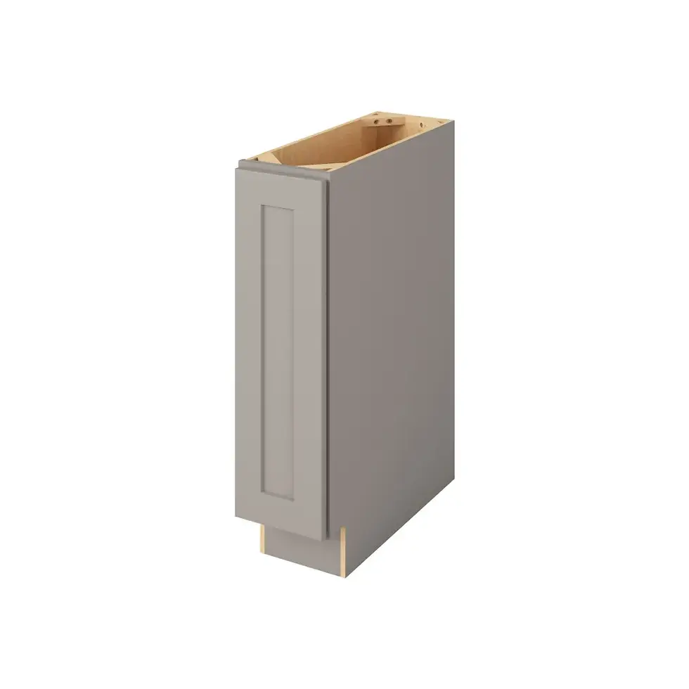 Thumbnail: 9-in W x 35-in H x 24-in D Full Height Door Base Cabinet - Monterey - Pebble Grey - Assembled