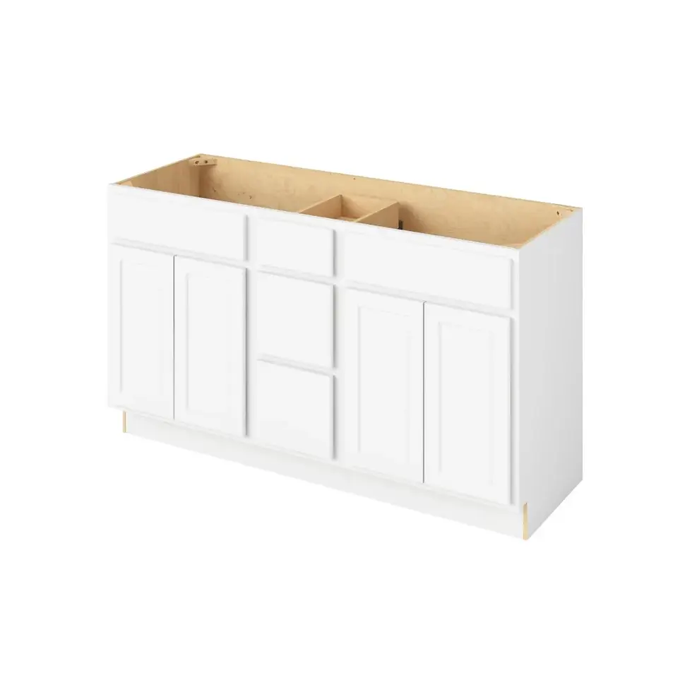 60-in W x 35-in H x 21-in D Combo Vanity Cabinet - Nantucket - Polar White - Assembled
