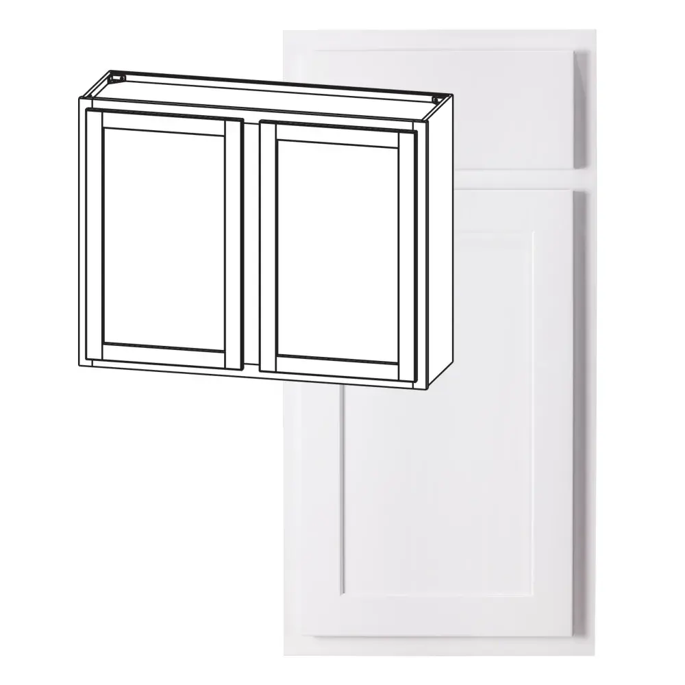 24-in W x 30-in H x 12-in D Wall Cabinet - Nantucket - Polar White - Assembled