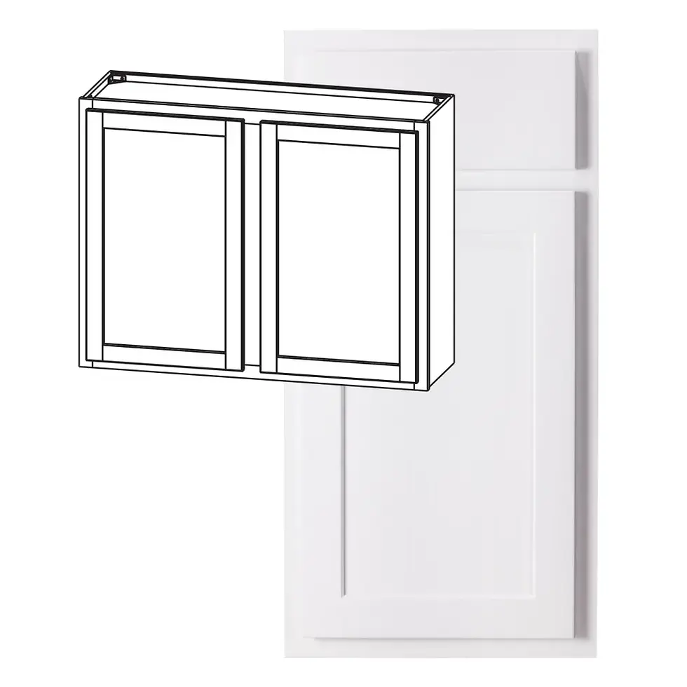 24-in W x 30-in H x 12-in D Wall Cabinet - Nantucket - Polar White - Assembled