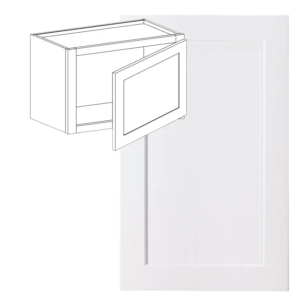 21-in W x 18-in H x 12-in D Wall Cabinet - Nantucket - Polar White - Assembled - Left