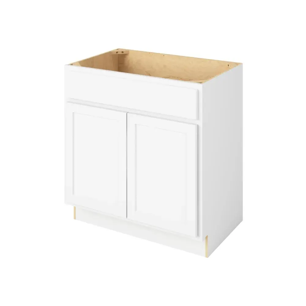33-in W x 35-in H x 21-in D Sink Base Cabinet - Nantucket - Polar White - Assembled