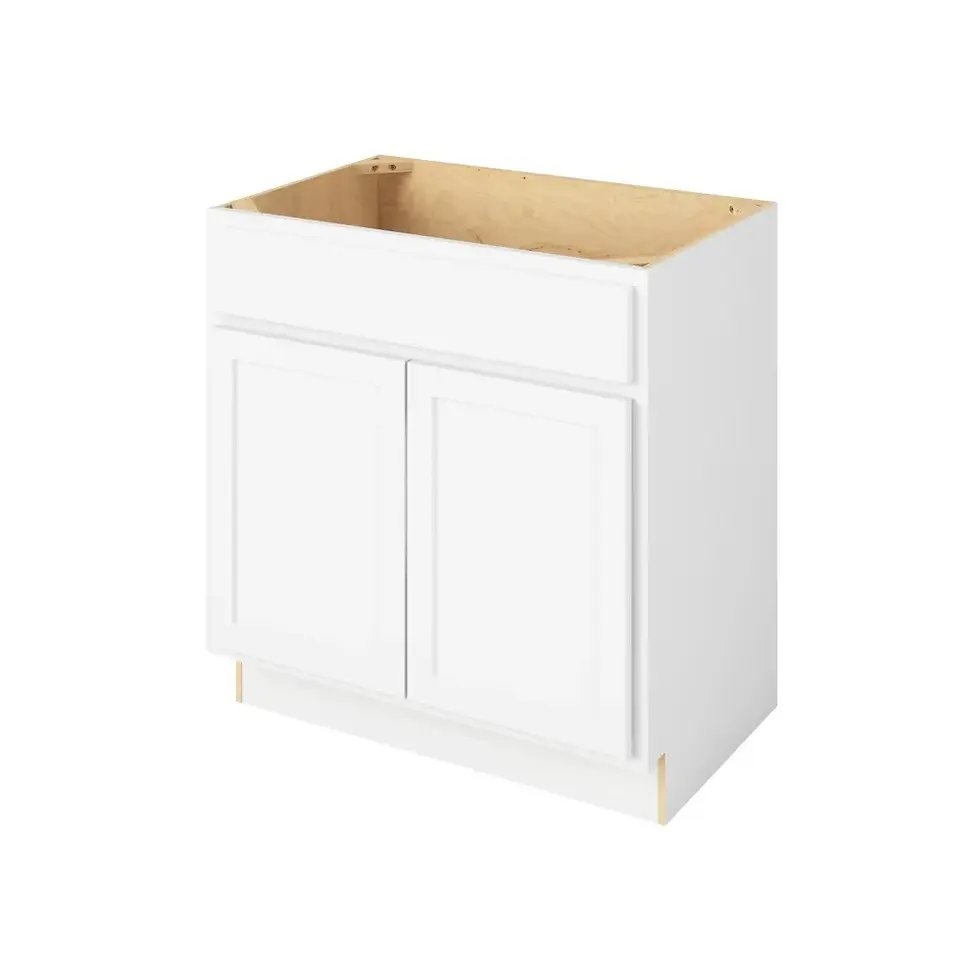 33-in W x 35-in H x 21-in D Sink Base Cabinet - Nantucket - Polar White - Assembled