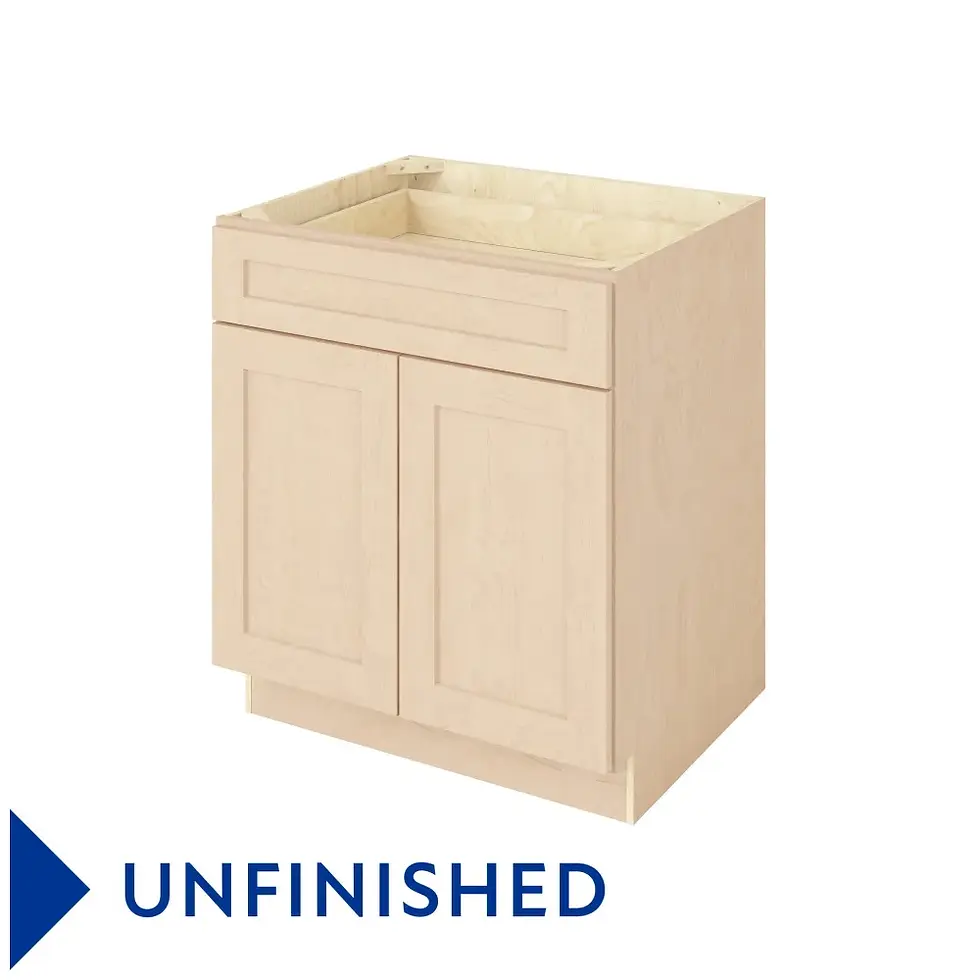 Thumbnail: 30-in W x 35-in H x 24-in D Drawer Door Base Cabinet - Monterey - Unfinished - Quick Build