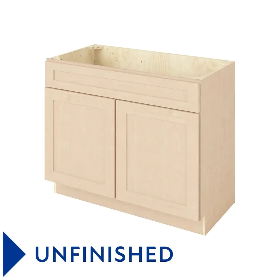 Thumbnail: 42-in W x 35-in H x 21-in D Sink Base Cabinet - Monterey - Unfinished - Quick Build