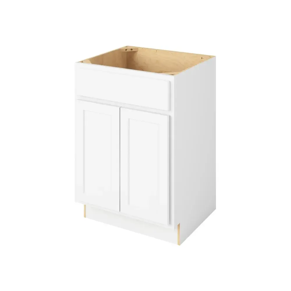 24-in W x 35-in H x 21-in D Sink Base Cabinet - Nantucket - Polar White - Assembled