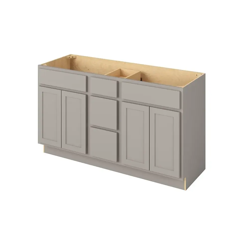 60-in W x 35-in H x 21-in D Combo Vanity Cabinet - Nantucket - Pebble Grey - Assembled / Quick Build shared image