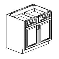 36-in W x 34.5-in H x 24-in D Double Door Double Drawer Base - B36 - Haven
