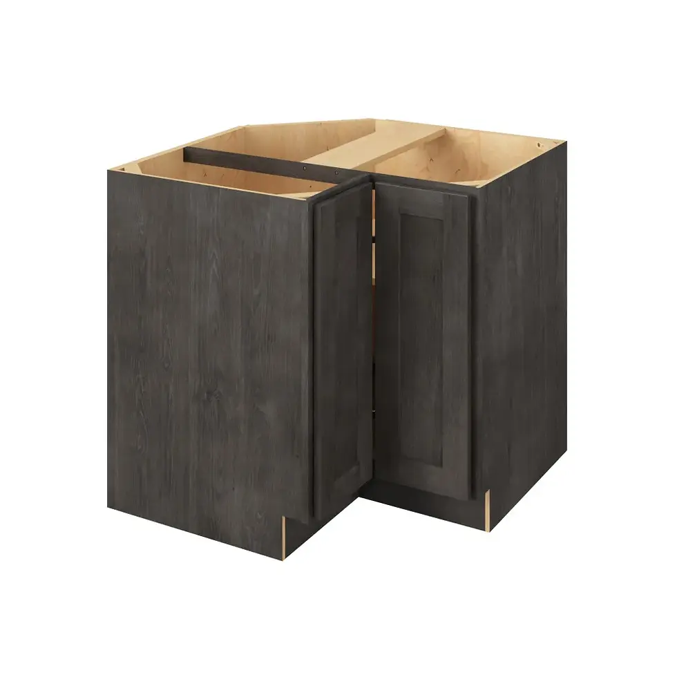 Thumbnail: 36-in W x 35-in H x 24-in D Corner Base Cabinet - Monterey - Slate - Assembled / Quick Build shared image