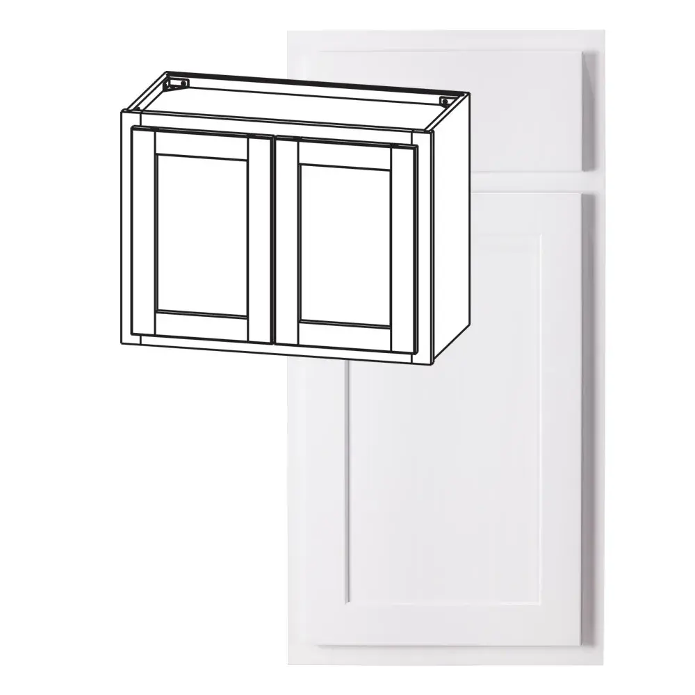 30-in W x 18-in H x 12-in D Wall Cabinet - Nantucket - Polar White - Assembled