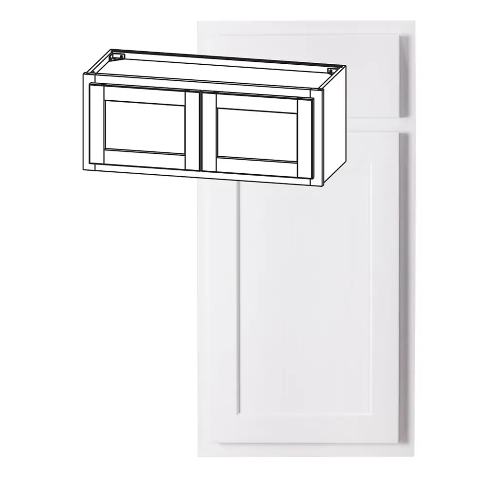 36-in W x 12-in H x 12-in D Wall Cabinet - Nantucket - Polar White - Assembled