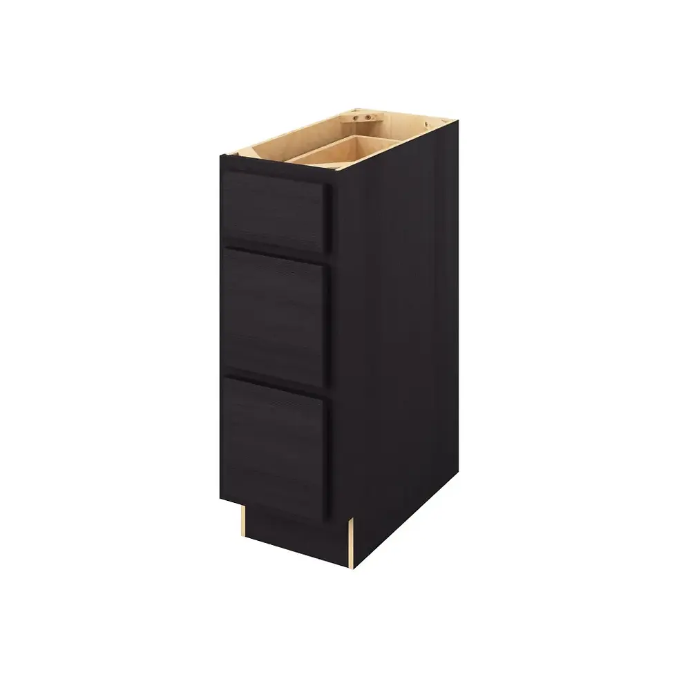 Thumbnail: 12-in W x 35-in H x 24-in D 3-Drawer Base Cabinet - Nantucket - Espresso - Assembled