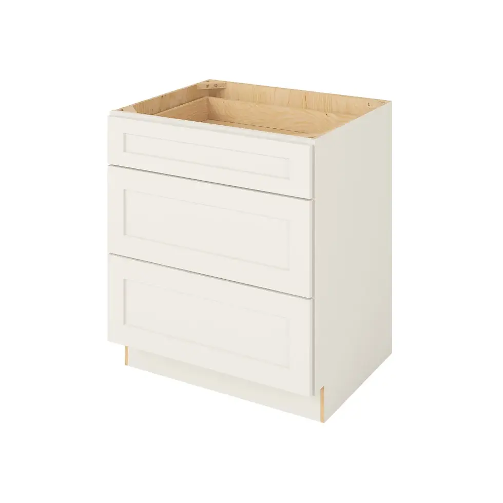 Thumbnail: 30-in W x 35-in H x 24-in D 3-Drawer Base Cabinet - Monterey - Shell White - Assembled / Quick Build shared image