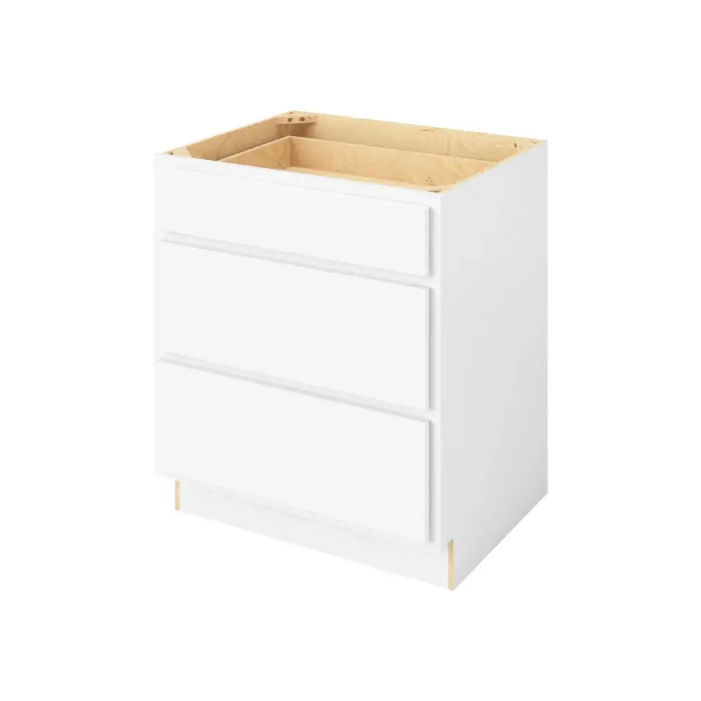 30-in W x 35-in H x 24-in D 3-Drawer Base Cabinet - Nantucket - Polar White - Assembled