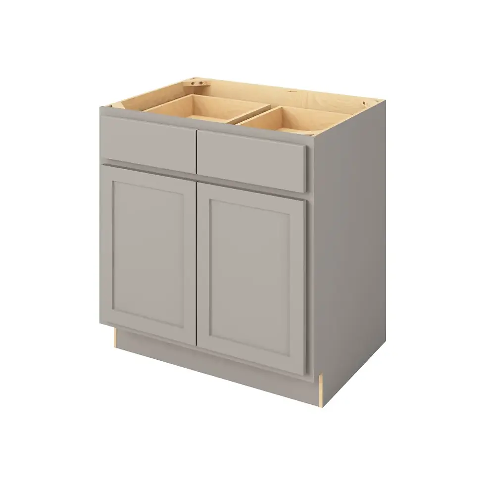 Thumbnail: 33-in W x 35-in H x 24-in D Drawer Door Base Cabinet - Nantucket - Pebble Grey - Assembled