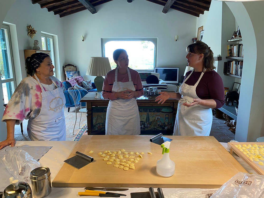 Students in their pasta making class.