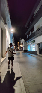 man is walking in Sanlúcar