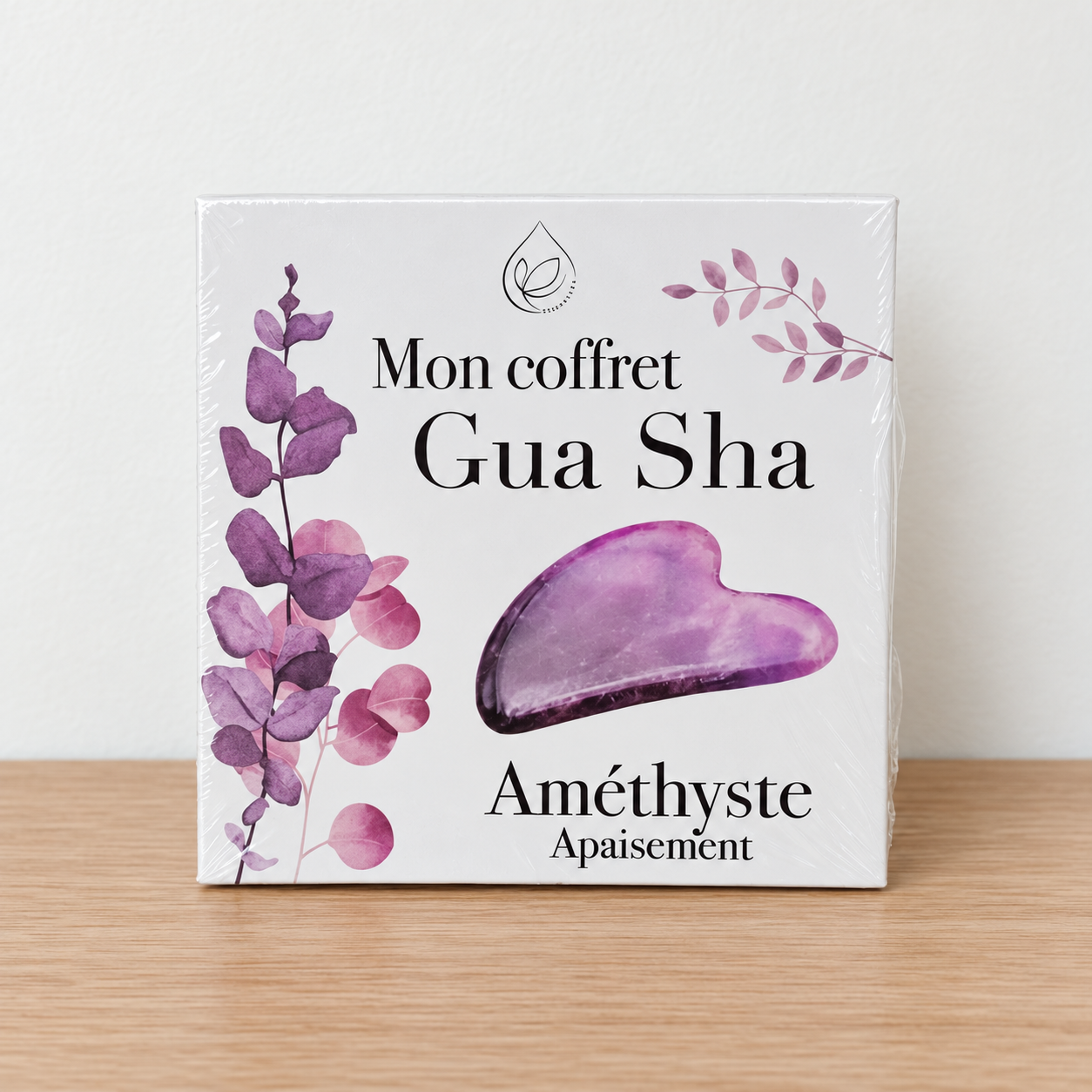 Mon coffret Gua Sha 80mm améthyste Brésil (1 pièce)