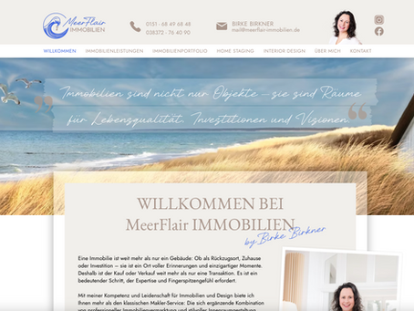 Startseite der Website der Immobilienmaklerin Birke Birkner