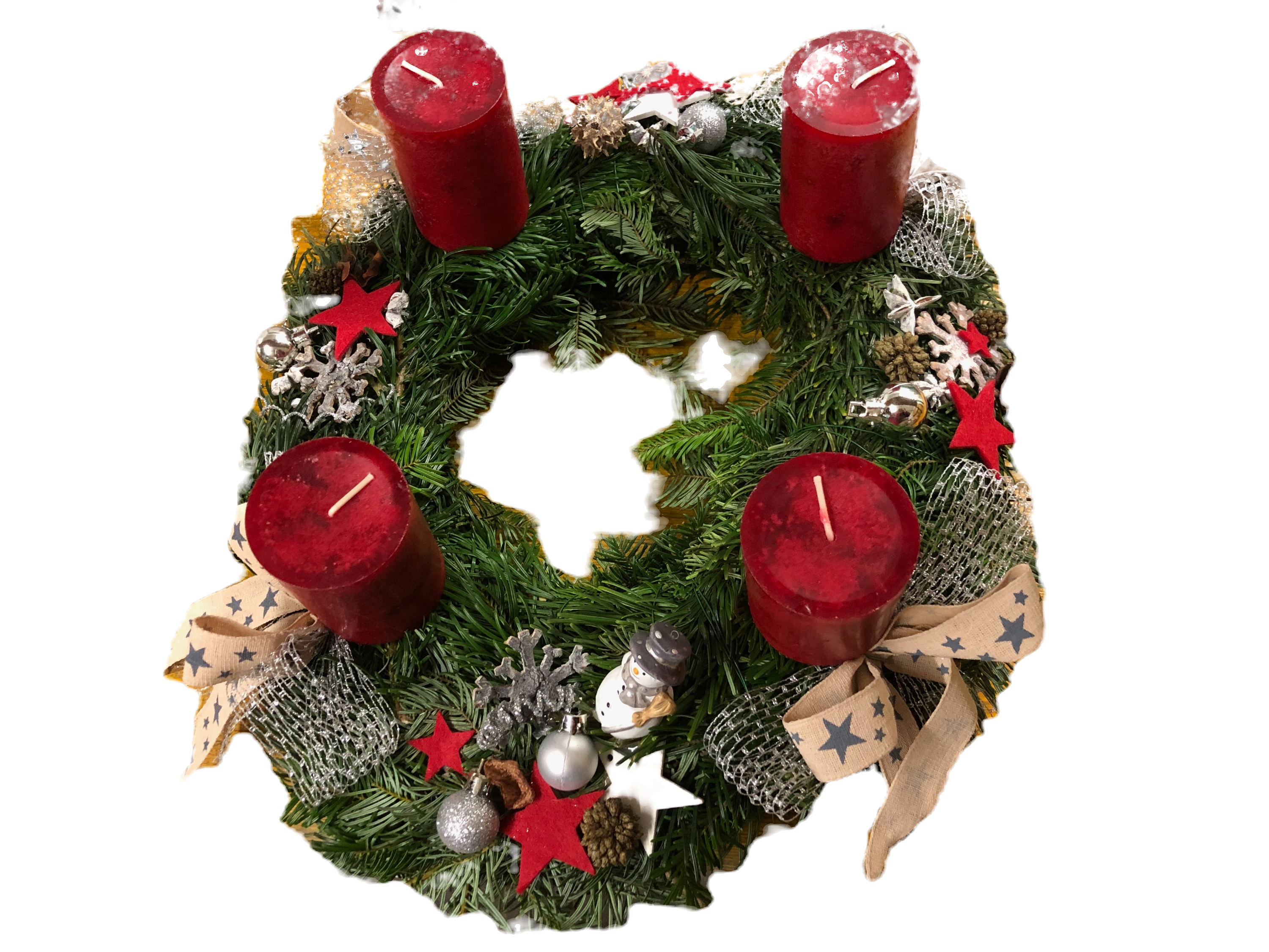 Adventskranz "Karminrout"