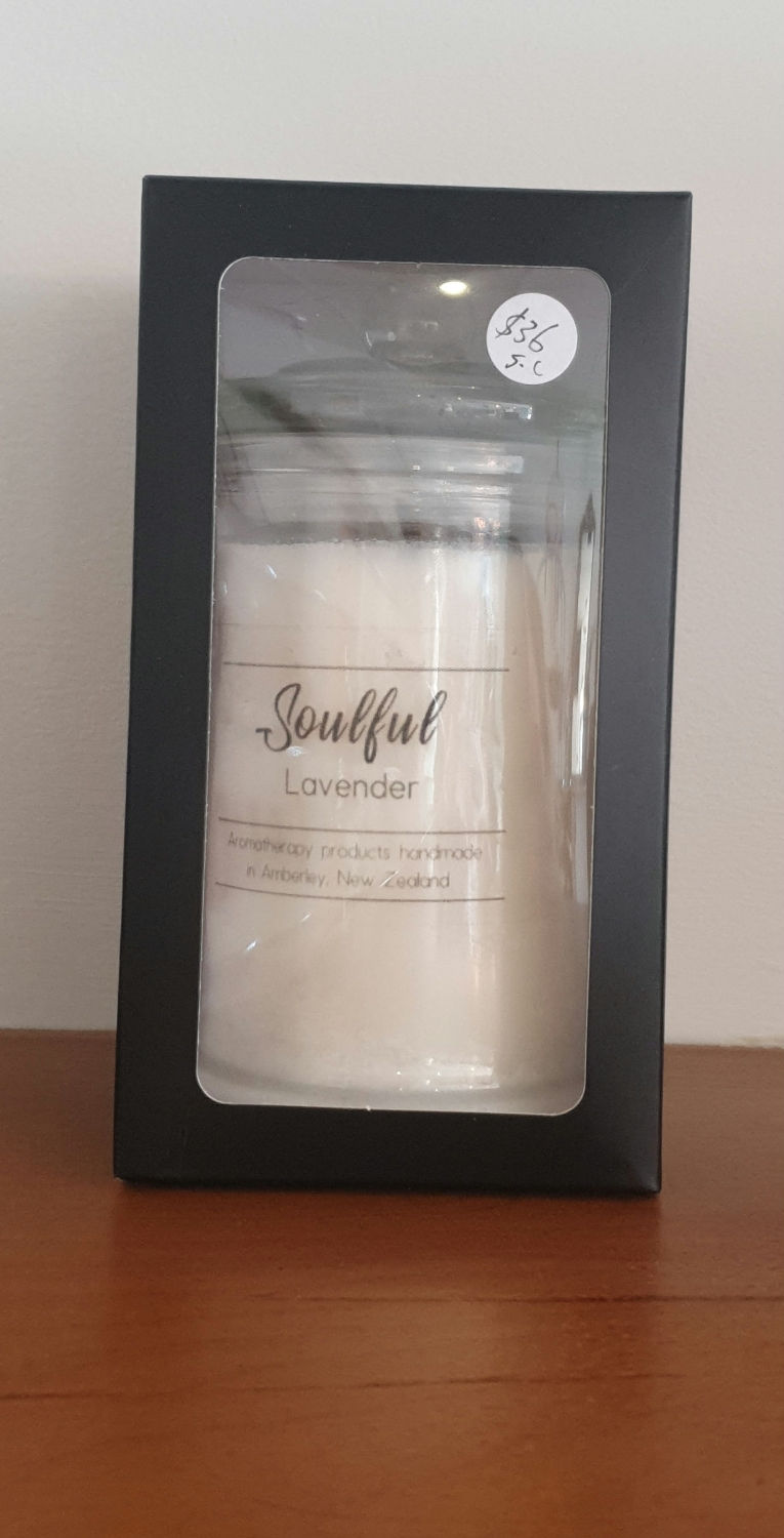 Large Lavander essential oil candle