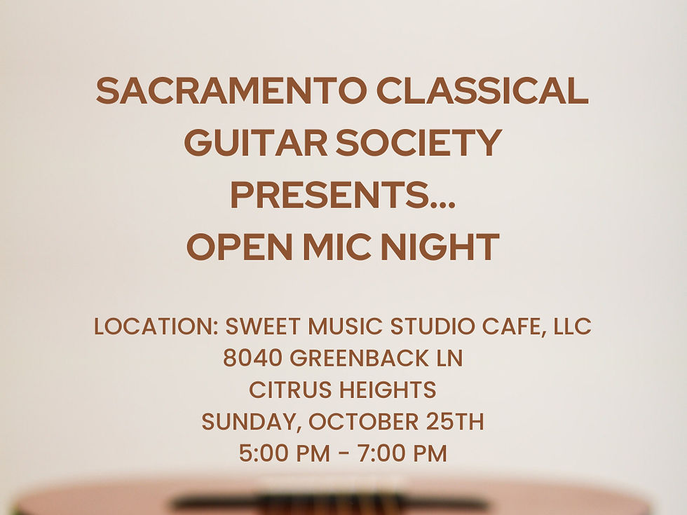Classical Guitar Society Open Mic Night
