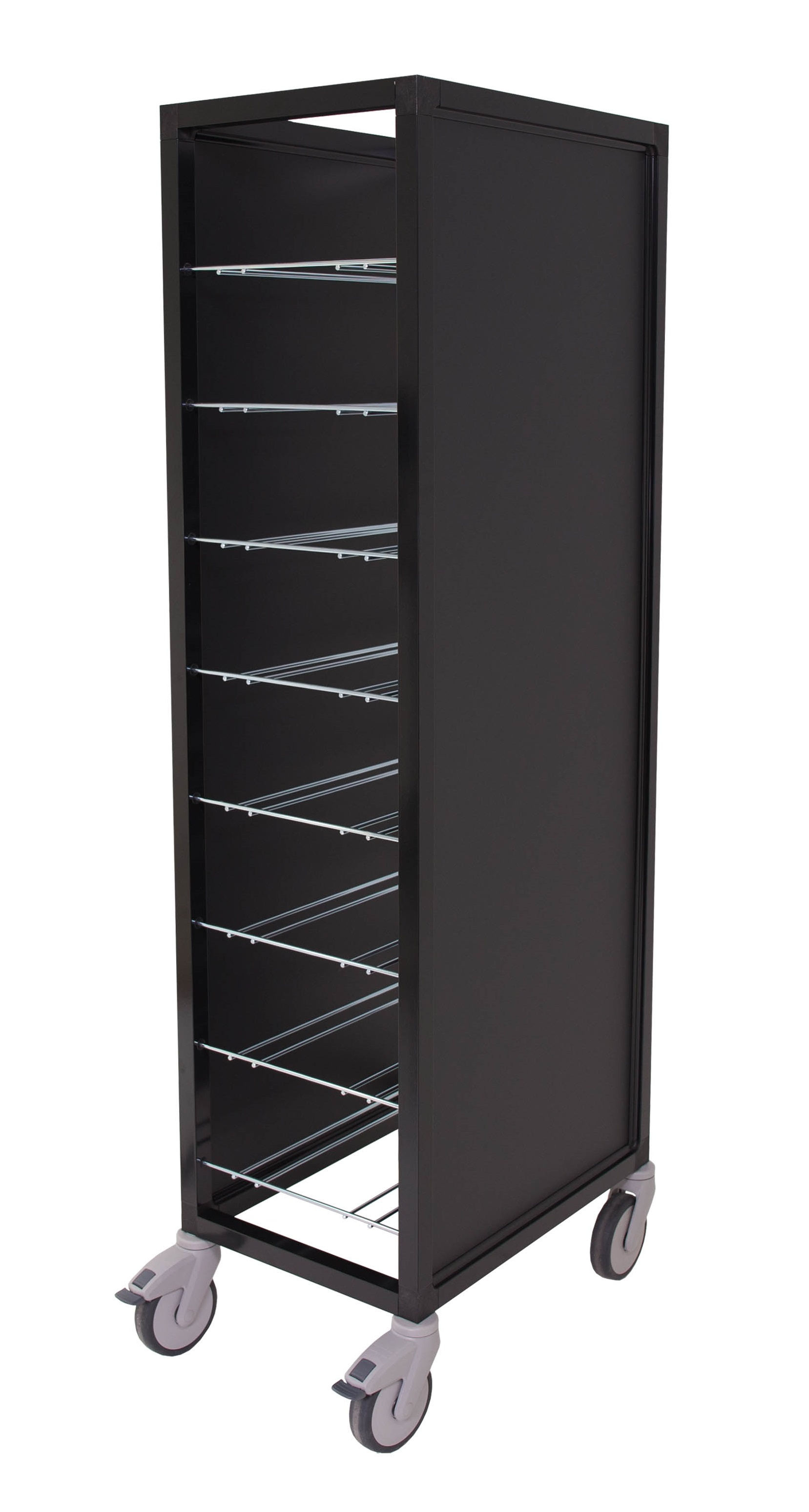 Tablettwagen Albert groß, Tafeloptik, Rahmen schwarz